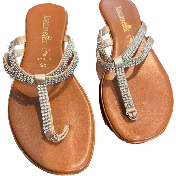 Toscanella Shoes - Toscanella Italian Rhinestone Embellished Sandals 9.5 EUC